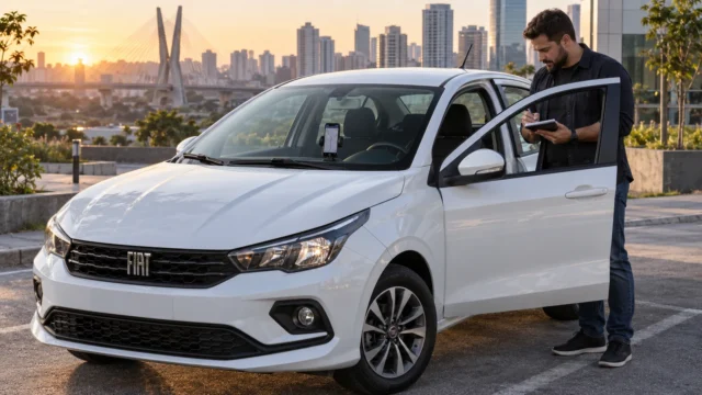 Carro para trabalhar com aplicativo sendo avaliado por motorista